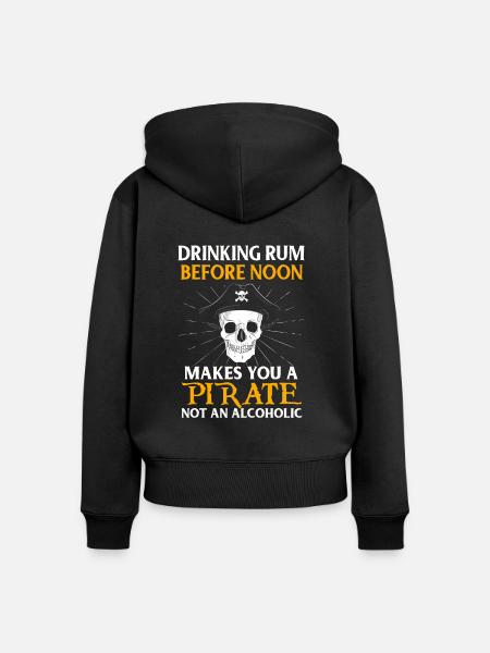Pirat - Frauen Premium Bio Zip Hoodie - Schwarz