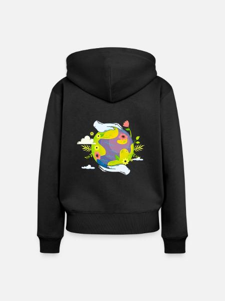 Klimawandel - Frauen Premium Bio Zip Hoodie - Schwarz