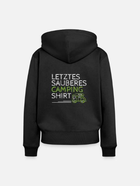 Letztes Sauberes Camping - Frauen Premium Bio Zip Hoodie - Schwarz