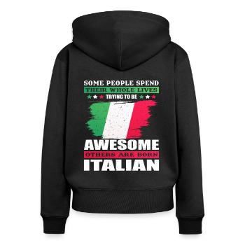 Italian Flag - Women's Premium Organic Zip Hoodie - black - Back - Julia (174cm)