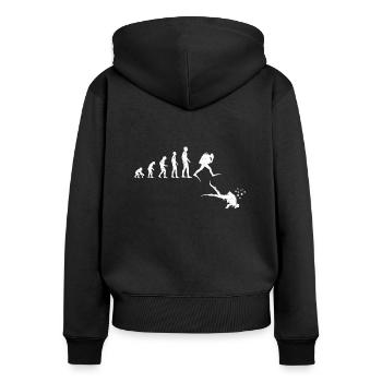Evolution Diver - Plongeur Plongée Scuba Diving - Sweat à capuche zippé Premium bio Femme - noir - Dos - Julia (174cm)
