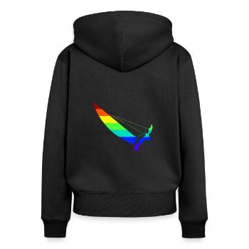 Catamaran in rainbow - Women's Premium Organic Zip Hoodie - black - Back - Julia (174cm)