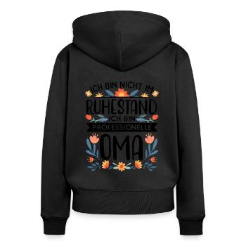 Professionelle Oma Rentnerin Ruhestand Großmutter - Frauen Premium Bio Zip Hoodie - Schwarz - Hinten - Julia (174cm)