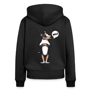 Sturer Kurzhaarcollie Collie Hund - Frauen Premium Bio Zip Hoodie - Schwarz - Hinten - Julia (174cm)