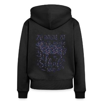 Schaf Schafe Schäferei Schäferin - Frauen Premium Bio Zip Hoodie - Schwarz - Hinten - Julia (174cm)