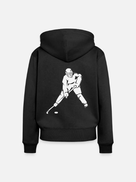 Eishockey Spieler - Frauen Premium Bio Zip Hoodie - Schwarz