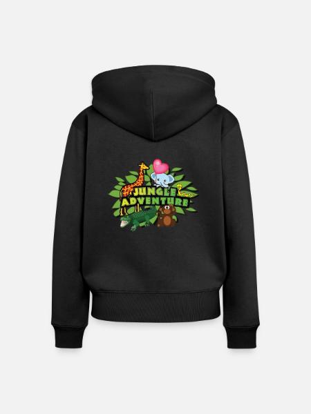 Dschungel Abenteuer - Frauen Premium Bio Zip Hoodie - Schwarz