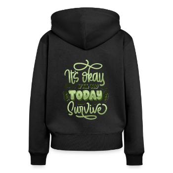Motivational quote mental health - Frauen Premium Bio Zip Hoodie - Schwarz - Hinten - Julia (174cm)