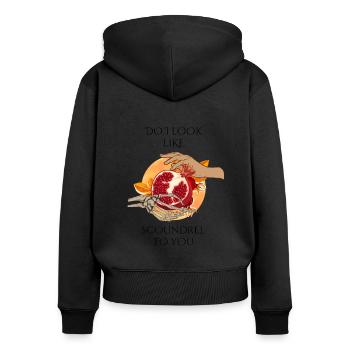 Hades and Persephone - Frauen Premium Bio Zip Hoodie - Schwarz - Hinten - Julia (174cm)