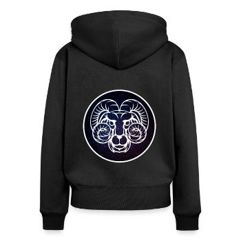Aries zodiac sign - Frauen Premium Bio Zip Hoodie - Schwarz - Hinten - Julia (174cm)