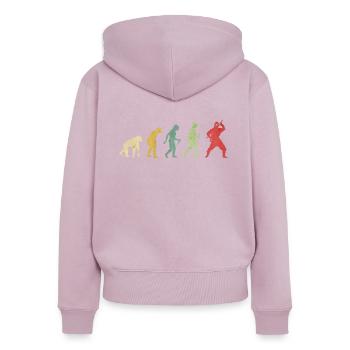Ninja Pose Evolution - Women's Premium Organic Zip Hoodie - dusky pink - Back - Julia (174cm)