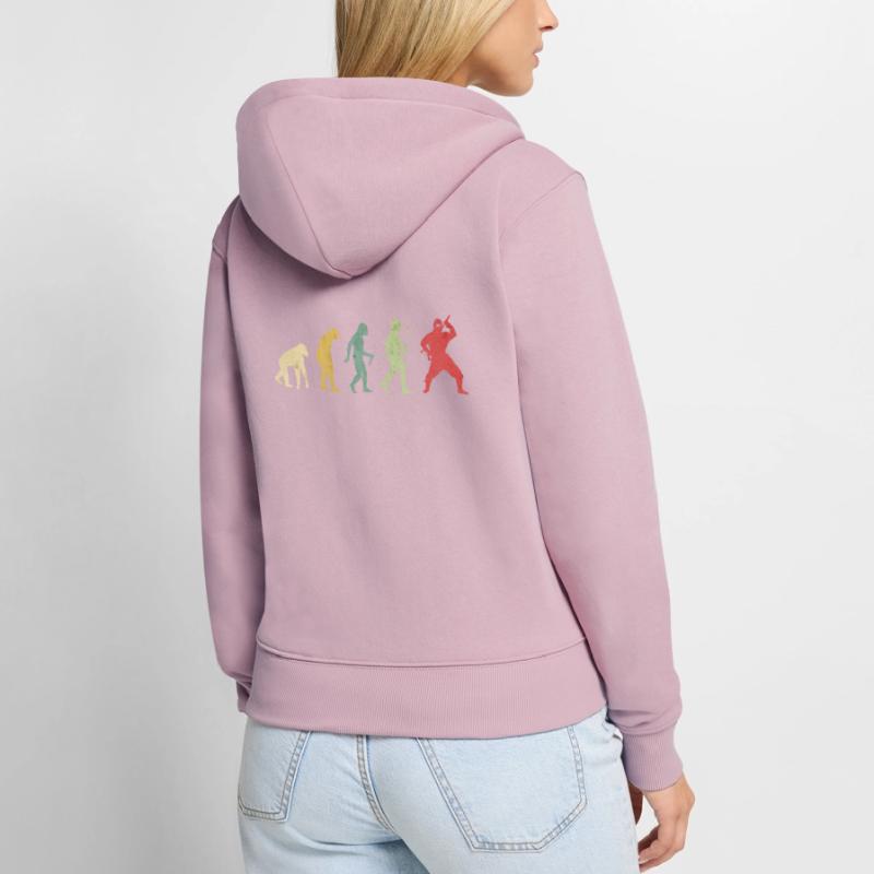 Ninja Pose Evolution Women's Premium Organic Zip Hoodie