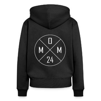 Mom 24 Circle Cross Design - Women's Premium Organic Zip Hoodie - black - Back - Julia (174cm)