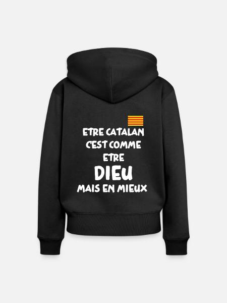 Katalanisch - Frauen Premium Bio Zip Hoodie - Schwarz