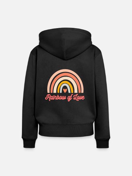 Regenbogen der Liebe - Frauen Premium Bio Zip Hoodie - Schwarz