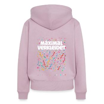 Maximal Verkleidet Kostümersatz Kein Kostüm - Frauen Premium Bio Zip Hoodie - Altrosa - Hinten - Julia (174cm)