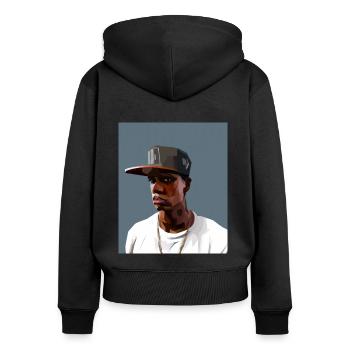 Rappeur Hip Hopper - Sweat à capuche zippé Premium bio Femme - noir - Dos - Julia (174cm)