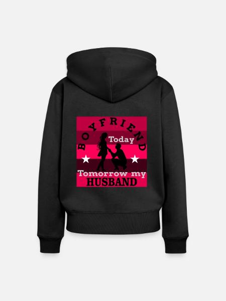 Freund Freundin - Frauen Premium Bio Zip Hoodie - Schwarz