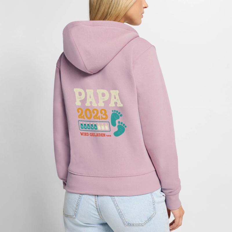 Vater 2023 Werdender Papa Loading 2023 Frauen Premium Bio Zip Hoodie