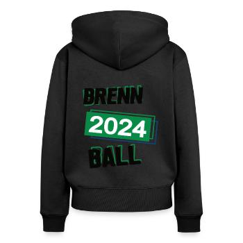Brennball Spieler Team Turnier Mannschaft in 2024 - Frauen Premium Bio Zip Hoodie - Schwarz - Hinten - Julia (174cm)