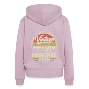 Original Vintage Geburtstag Geschenkidee 2015 - Frauen Premium Bio Zip Hoodie - Altrosa - Hinten - Julia (174cm)