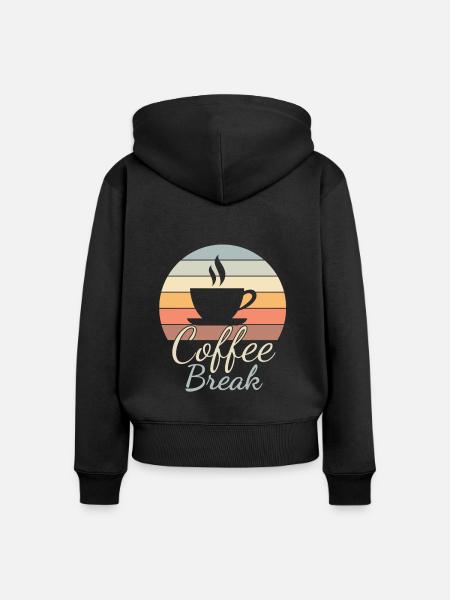 Kaffeepause - Kaffeeliebhaber - Frauen Premium Bio Zip Hoodie - Schwarz