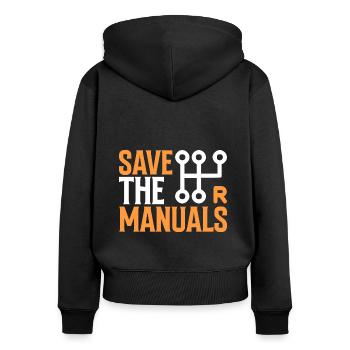 Enregistrer les manuels - Auto - Sweat à capuche zippé Premium bio Femme - noir - Dos - Julia (174cm)