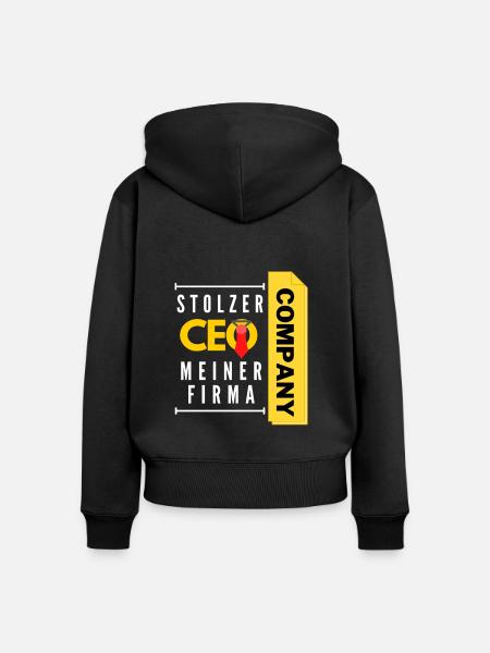 stolzer CEO meiner Firma - Frauen Premium Bio Zip Hoodie - Schwarz