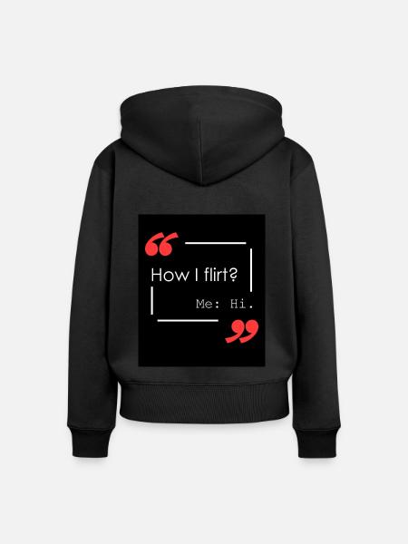 Wie flirte ich? - Frauen Premium Bio Zip Hoodie - Schwarz