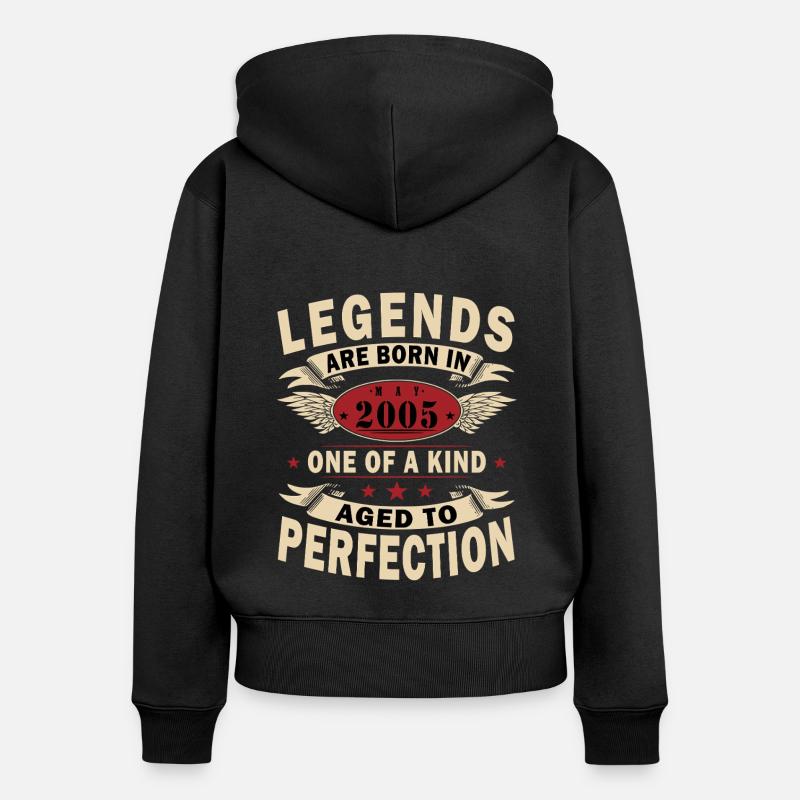 20th Birthday Gift Husband Vintage May 2005 - Women's Premium Organic Zip Hoodie - black