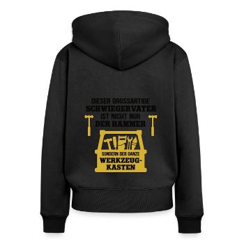 Bester Schwiegervater Schwiegerpapa Vater Opa Papa - Frauen Premium Bio Zip Hoodie - Schwarz - Hinten - Julia (174cm)