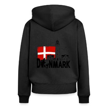 Danemark Hirtshals Lighthouse Holidays - Sweat à capuche zippé Premium bio Femme - noir - Dos - Julia (174cm)