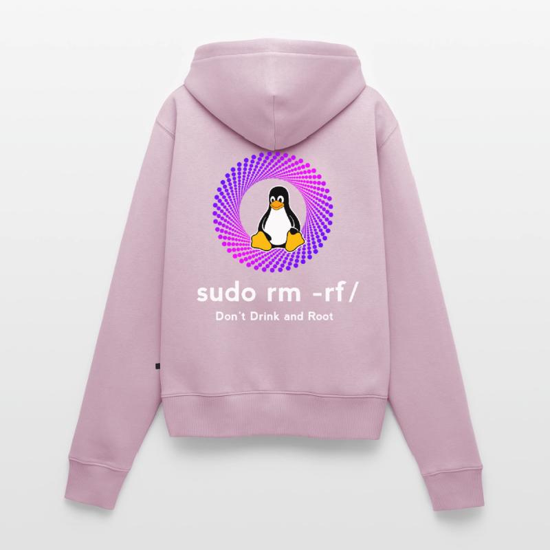 Computer Sys admin Pinguin Nerd pc sudo rm -rf cod Frauen Premium Bio Zip Hoodie