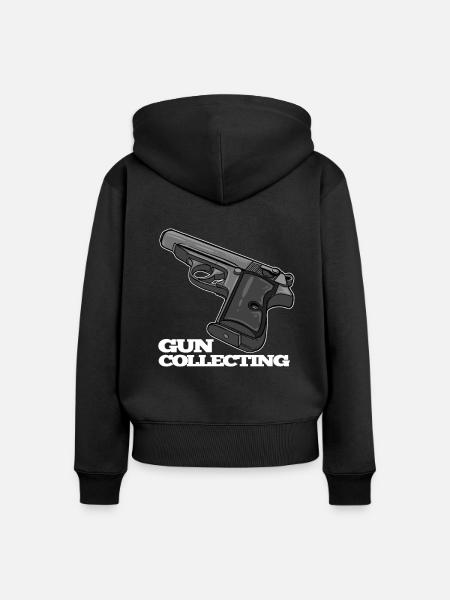 Pistolen-Design mit Textmotiv - Frauen Premium Bio Zip Hoodie - Schwarz