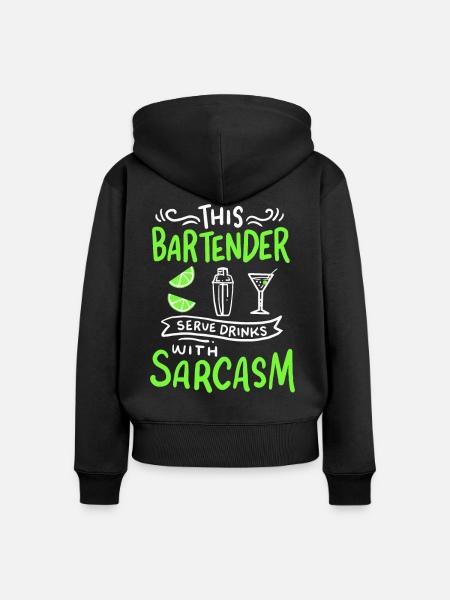 Barkeeper - Frauen Premium Bio Zip Hoodie - Schwarz