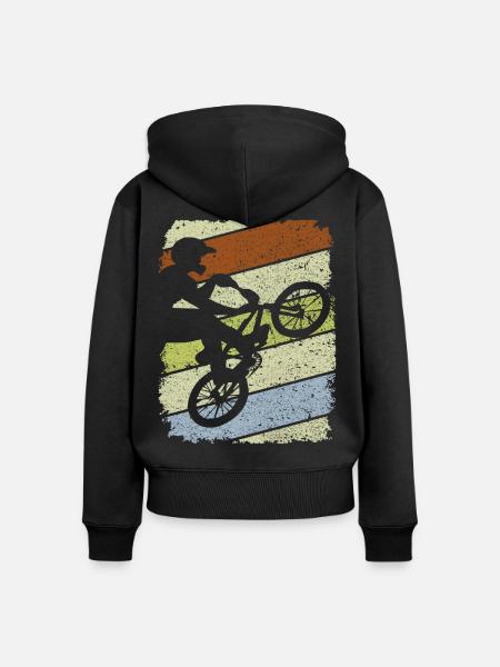 BMX - BMX Geschenkidee - BMX Rad - Frauen Premium Bio Zip Hoodie - Schwarz