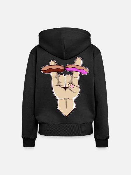 2 Donuts from Hell - Frauen Premium Bio Zip Hoodie - Schwarz