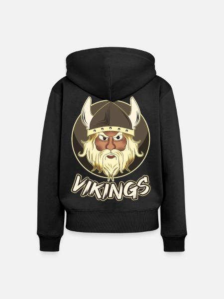 Vikings - Frauen Premium Bio Zip Hoodie - Schwarz