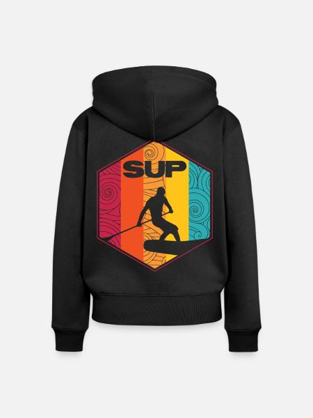 SUP - Frauen Premium Bio Zip Hoodie - Schwarz