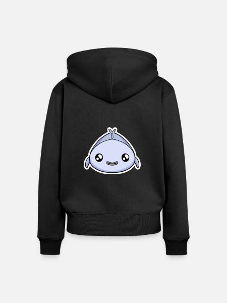 Fisch - Frauen Premium Bio Zip Hoodie - Schwarz