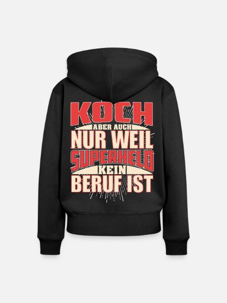 Koch Superheld - Frauen Premium Bio Zip Hoodie - Schwarz