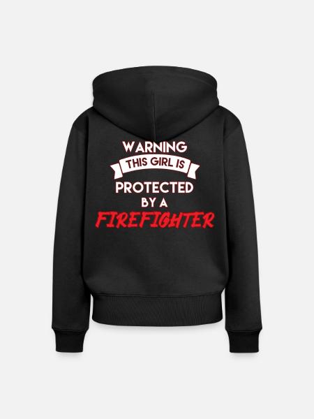 Feuerwehr - Frauen Premium Bio Zip Hoodie - Schwarz