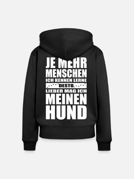 Lebensmotto Hundehalter Druck - Frauen Premium Bio Zip Hoodie - Schwarz