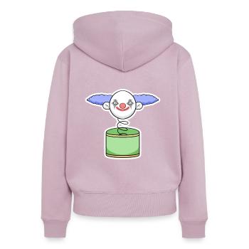 Clown - Frauen Premium Bio Zip Hoodie - Altrosa - Hinten - Julia (174cm)
