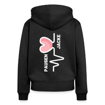 Pausenjacke Pflegekraft Krankenschwester Rauchen - Frauen Premium Bio Zip Hoodie - Schwarz - Hinten - Julia (174cm)