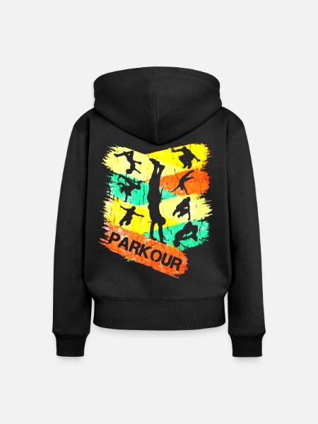Parkour Freerunning Urban - Frauen Premium Bio Zip Hoodie - Schwarz