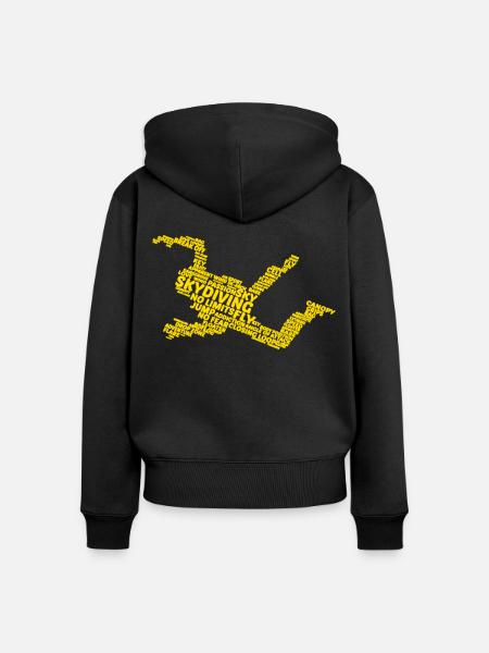 Skydiving Fallschirmsprung - Frauen Premium Bio Zip Hoodie - Schwarz