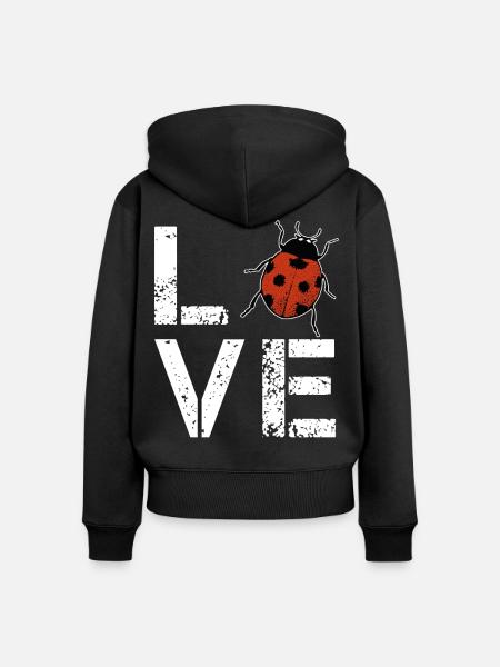 Marienkäfer Love Marienkäfer Geschenk - Frauen Premium Bio Zip Hoodie - Schwarz
