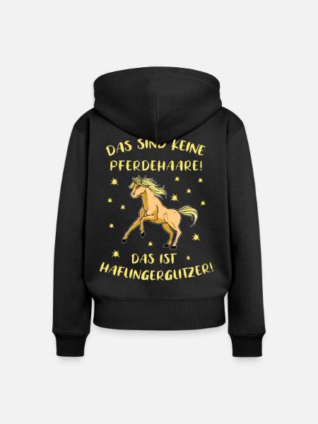 Haflingermotiv Pferde Haflinger Geschenkidee - Frauen Premium Bio Zip Hoodie - Schwarz