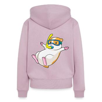 Hamster Taucher Schnorchel Tauchen - Frauen Premium Bio Zip Hoodie - Altrosa - Hinten - Julia (174cm)